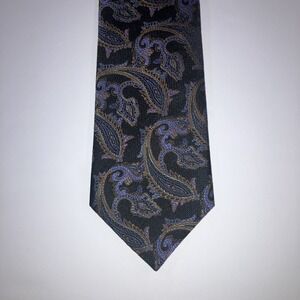 JZ RICHARDS Black Purple Paisley Hand Made in USA Silk Gallery Collection 61"